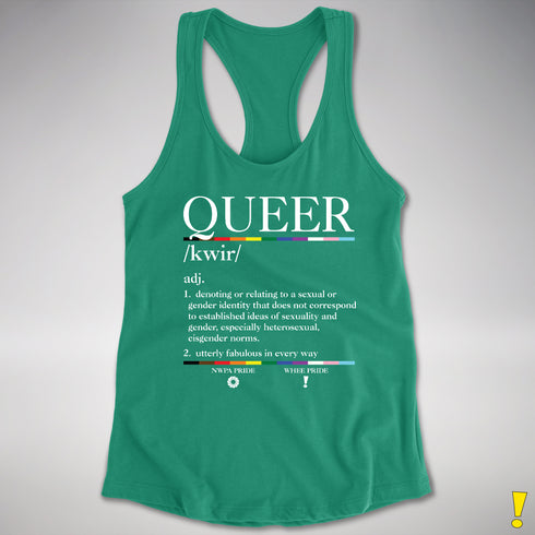 Queer Definition Women's Racerback Tank - Kelly Green